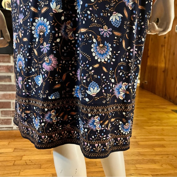 J. Jill Midnight Blue Floral Midi Dress - Picture 6 of 9